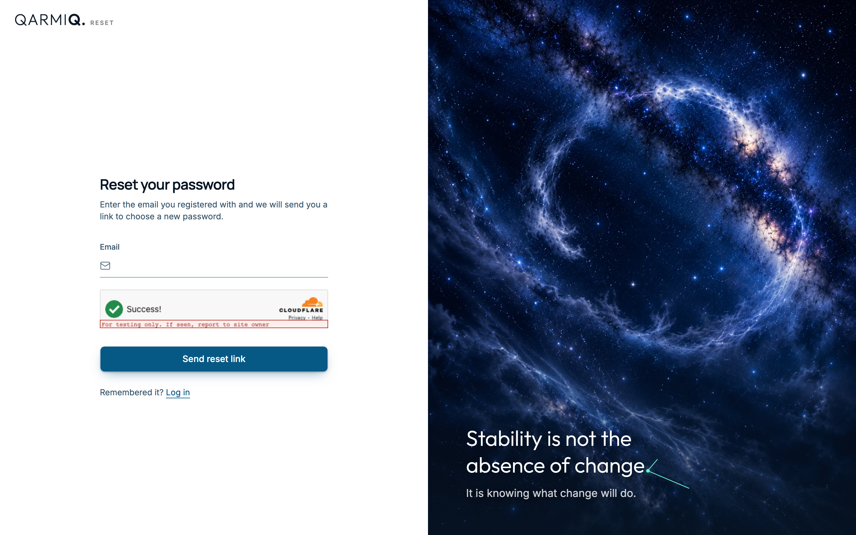 The Reset your password form
