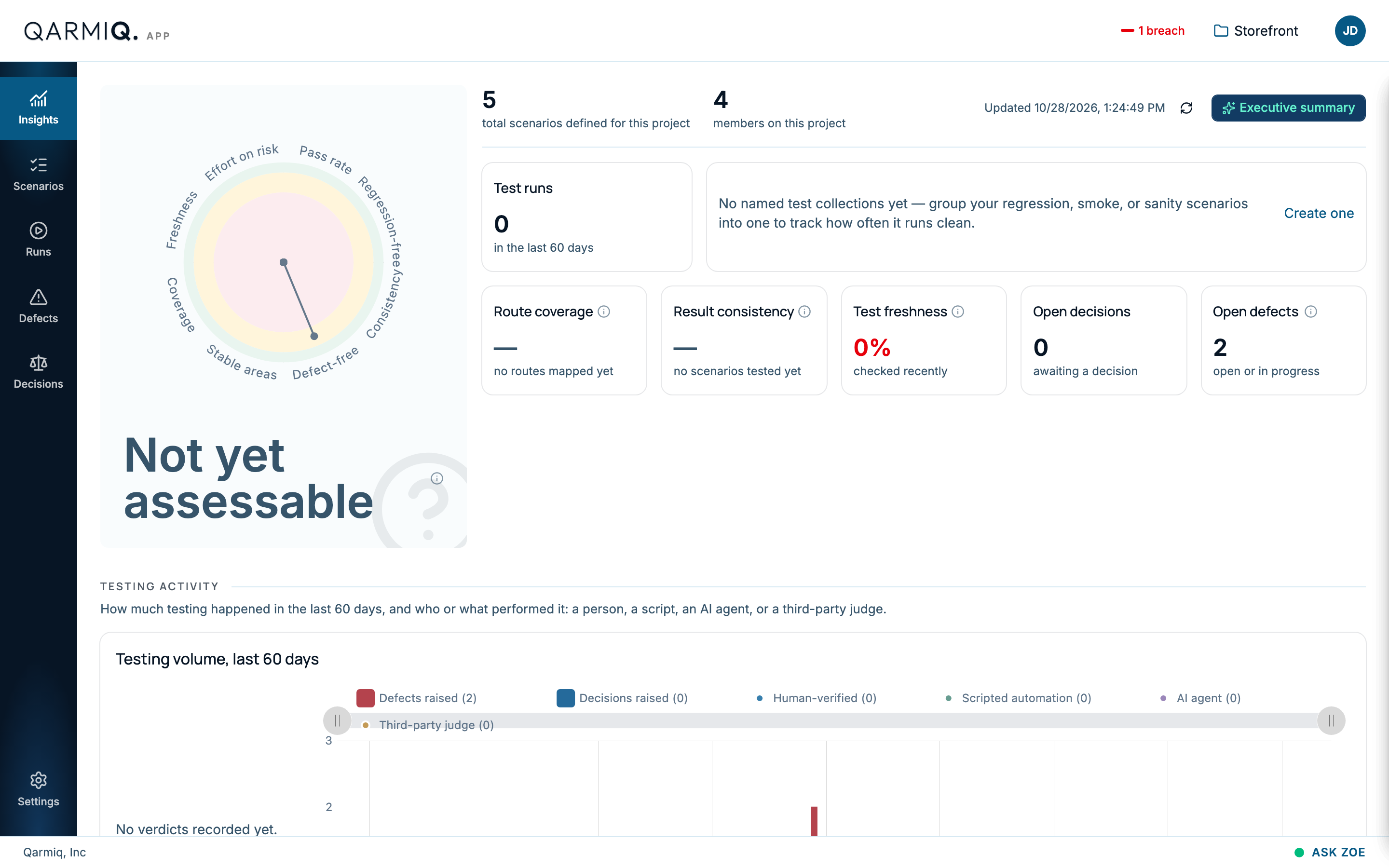 The Qarmiq home page with the left rail