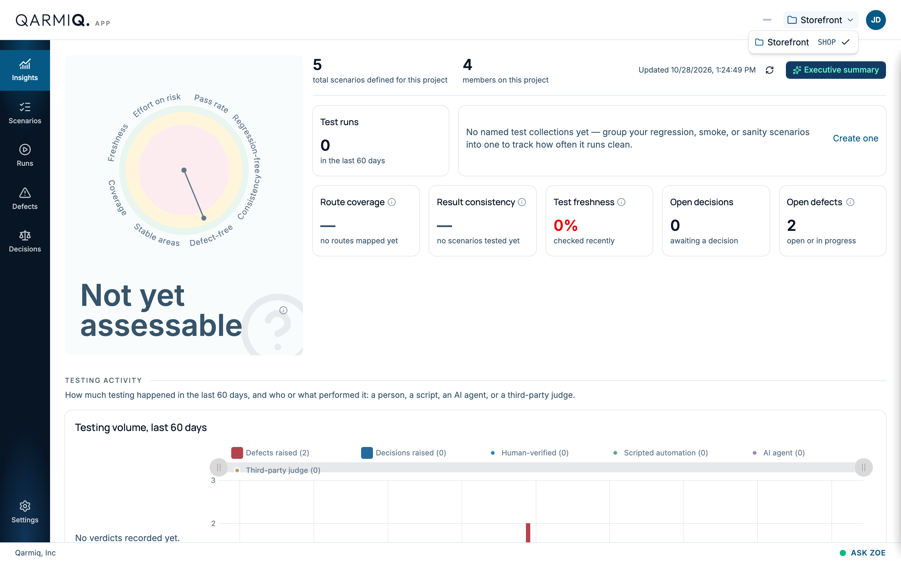 The project switcher open