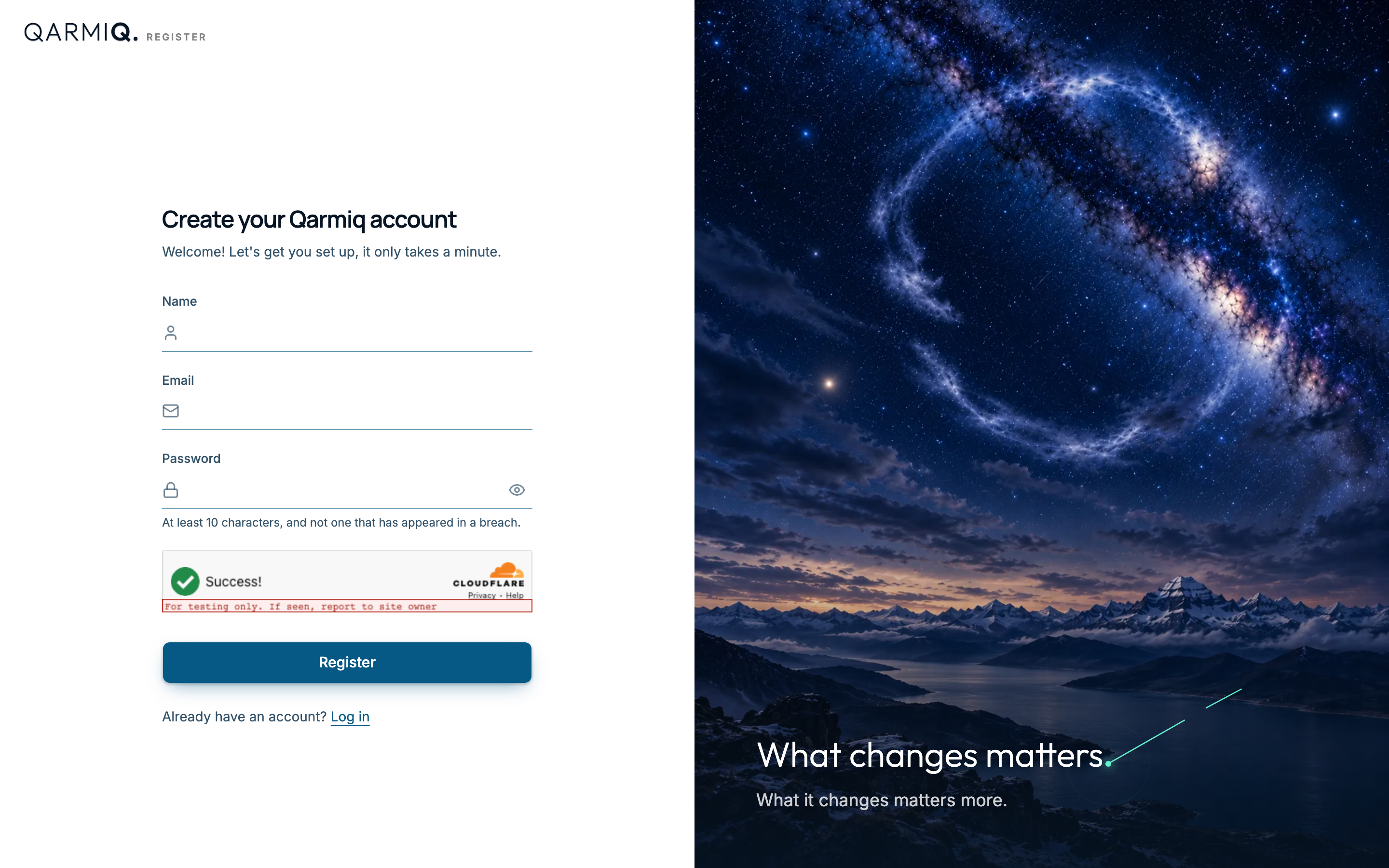 The Create your Qarmiq account form