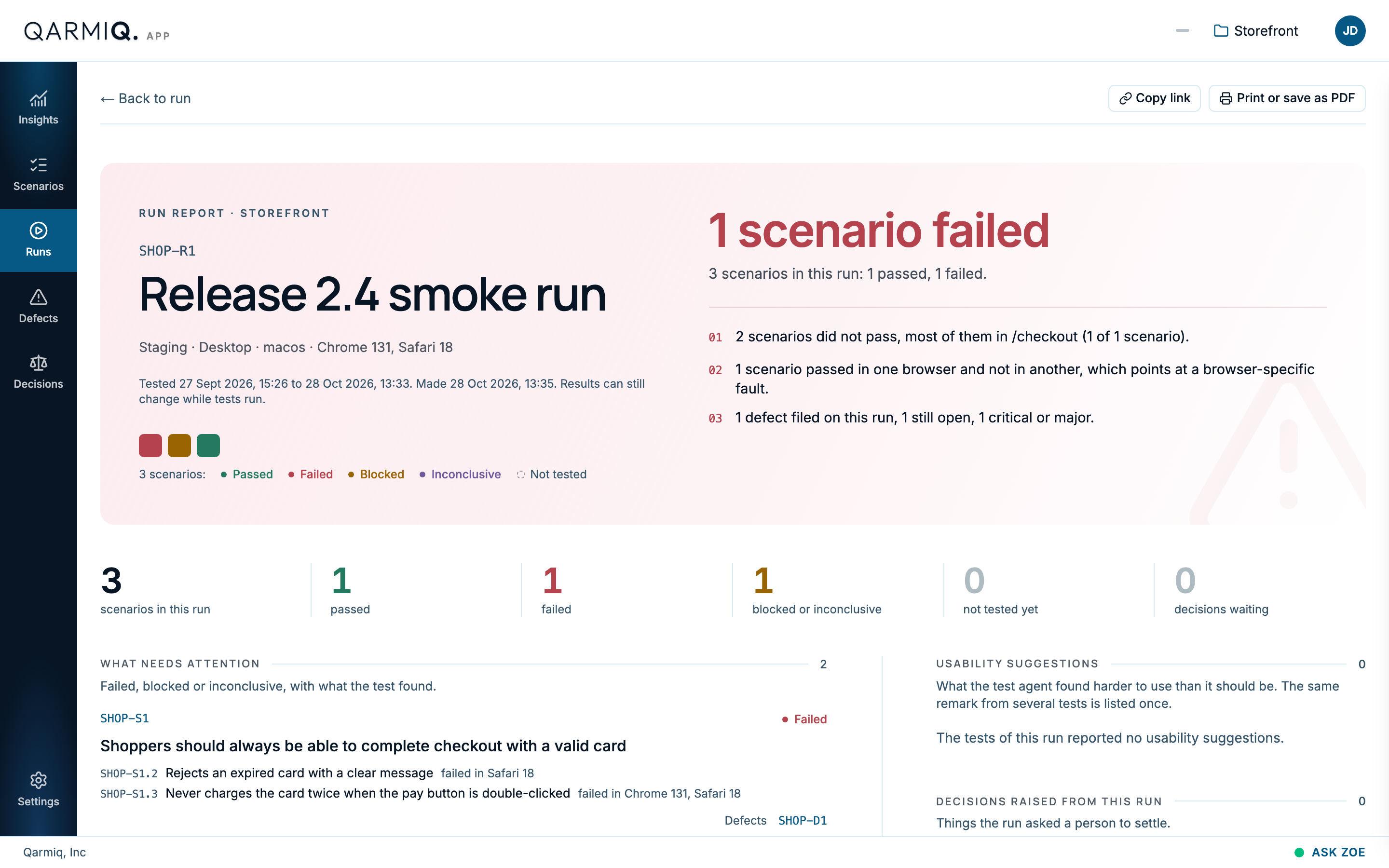 A run report